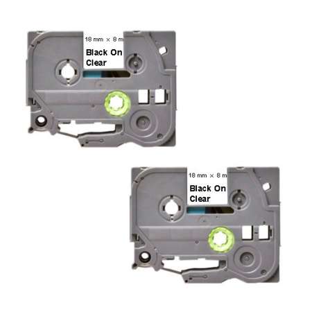 Compatible label tape for Brother TZe-141 - black on clear - 2-pack