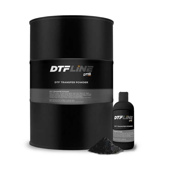 DTFLINE Black DTF Powder - DTF Transfer Adhesive Powder - PreTreat