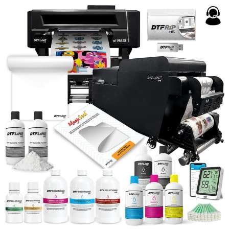 DTFLine MAXi (includes Dual Printhead MAXi DTF Printer with Embedded Roll Feeder, SLIMSHAKER Powder Application and Curing Machine, RIP Software, Training and Onboarding)
