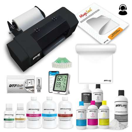 DTFLine FUSION MODEL J DTF Printer (Direct to Film Printer) - includes BI-Directional Roll Feeder, WICS (White Ink Circulation System), Vacuum, RIP Software, 1 Liter DTF ink, 1.75lb DTF Powder, 100 meter DTF Roll, Training and Onboarding