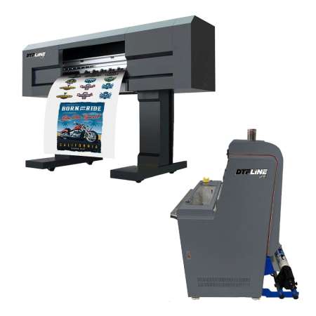DTFLine V3 PANTHERA 2x2 (Upgrade-Ready to 2x4): Direct to Film Comprehensive Solution (includes 2 x NEXT GEN printheads; 24 inch format PRINTER with embedded ROLL FEEDER - upgradable to 4 printhead version; GEN2 SLIMSHAKER POWDER APPLICATION AND CURING MA
