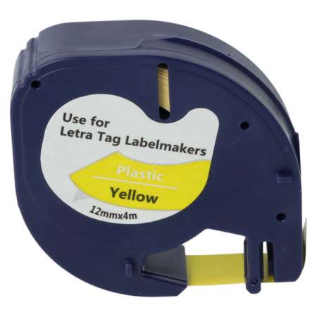 Compatible label tape for Dymo LT-100H / LT-100T / QX50 - black on yellow