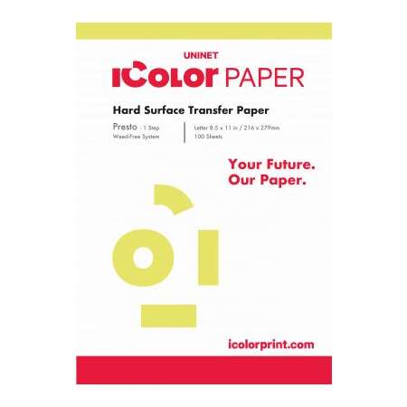 IColor Presto! 1 Step - Gold Metallic Hard Surface Transfer Media - 8.5 x 11 in - 100 sheets