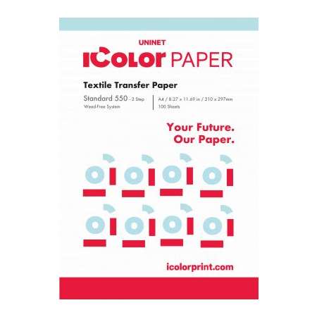 IColor Textile Transfer Paper - Select2 Step Transfer Media - A4 8.27 x 11.7 in - 100 sheets