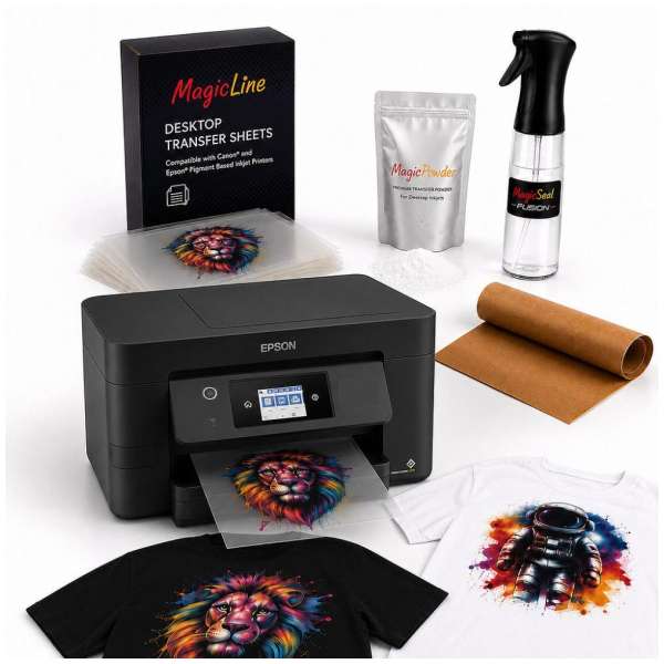 MagicLine Transfer Printer Full-Color Starter Pack - No-Hassle DTF Transfers