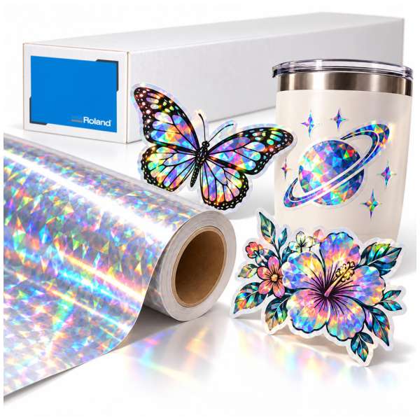 Roland Holographic Prism Adhesive Film - Permanent Adhesive - Printable HTV