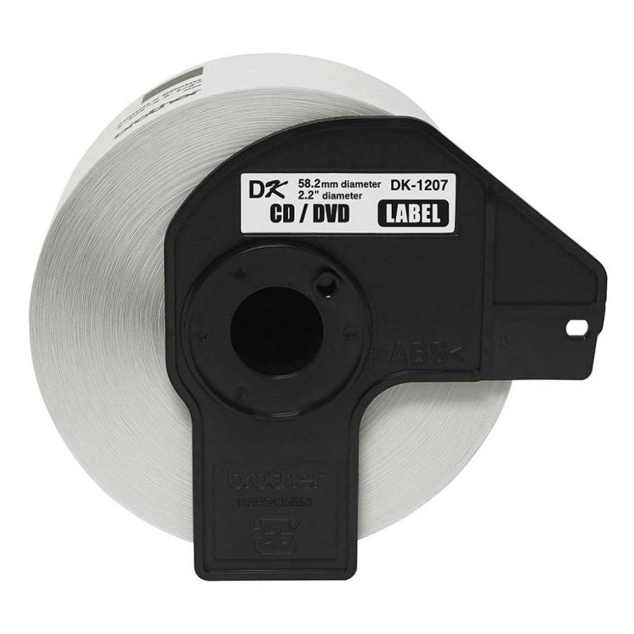 Compatible label tape for Brother DK1207 die-cut cd/dvd labels enlarged