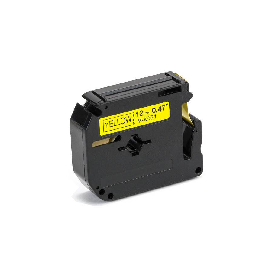 Compatible label tape for Brother M-K631 - black on yellow enlarged