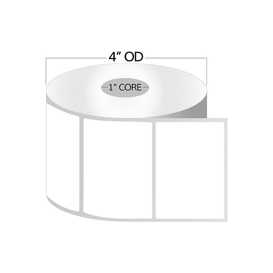 Compatible labels for Zebra - 4 X 3 in, 1 in core enlarged